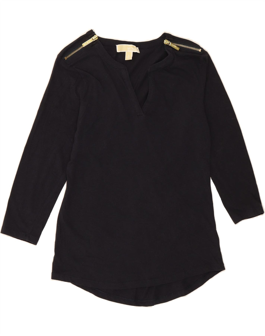 MICHAEL KORS Womens Top 3/4 Sleeve UK 10 Small Black Cotton Vintage Michael Kors and Second-Hand Michael Kors from Messina Hembry 