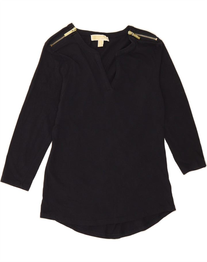 MICHAEL KORS Womens Top 3/4 Sleeve UK 10 Small Black Cotton Vintage Michael Kors and Second-Hand Michael Kors from Messina Hembry 
