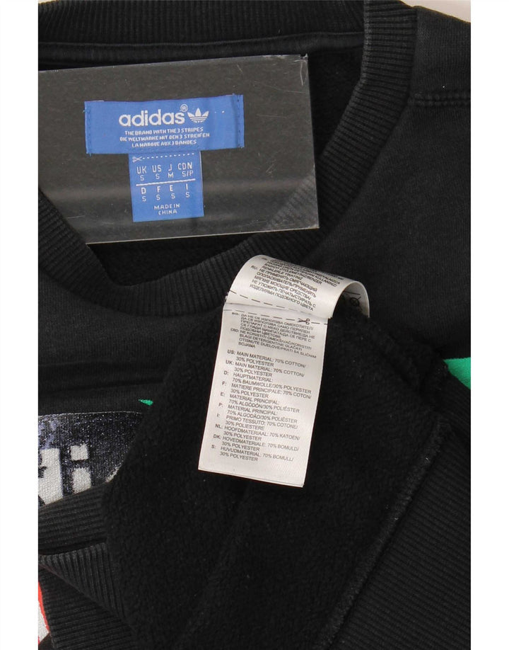 Adidas Hombre Sudadera Gráfica Jersey Pequeño Algodón Negro