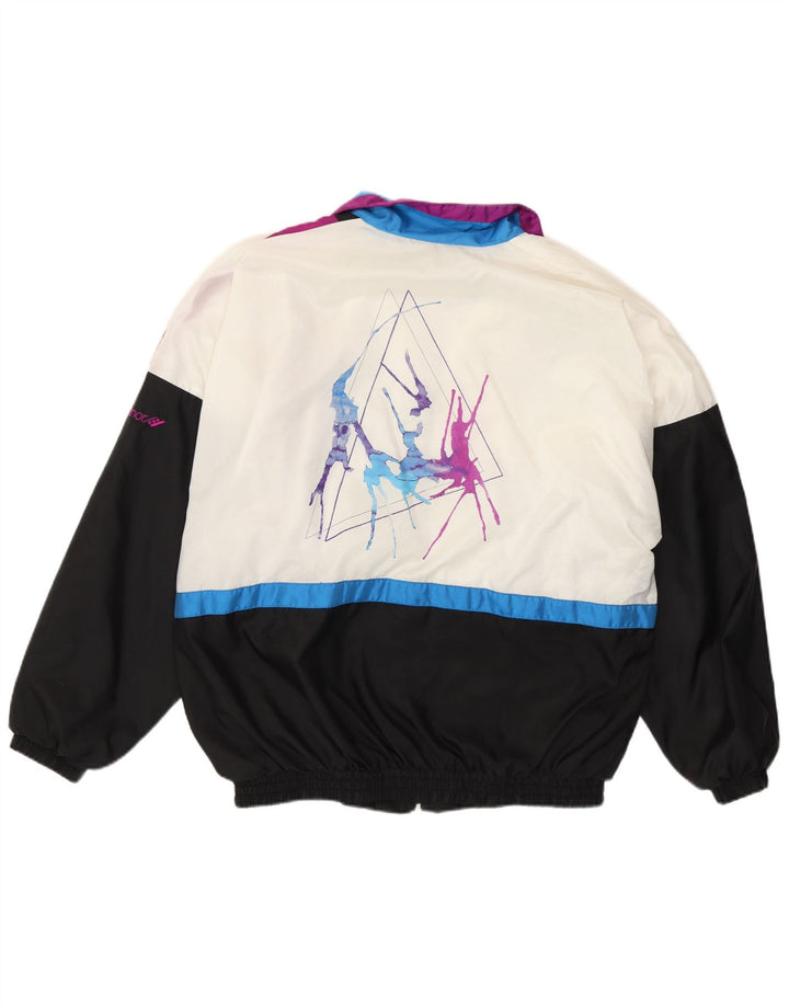 Rucanor Chaqueta superior de chándal con gráfico para hombre UK 38/40 Medium Black Colourblock