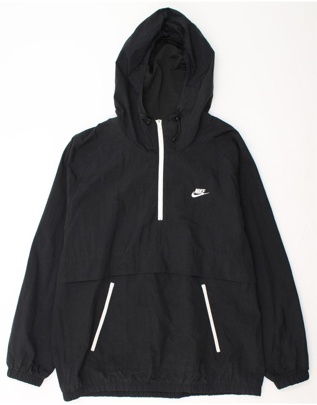 NIKE Chaqueta impermeable con capucha para hombre UK 42 XL Nylon negro