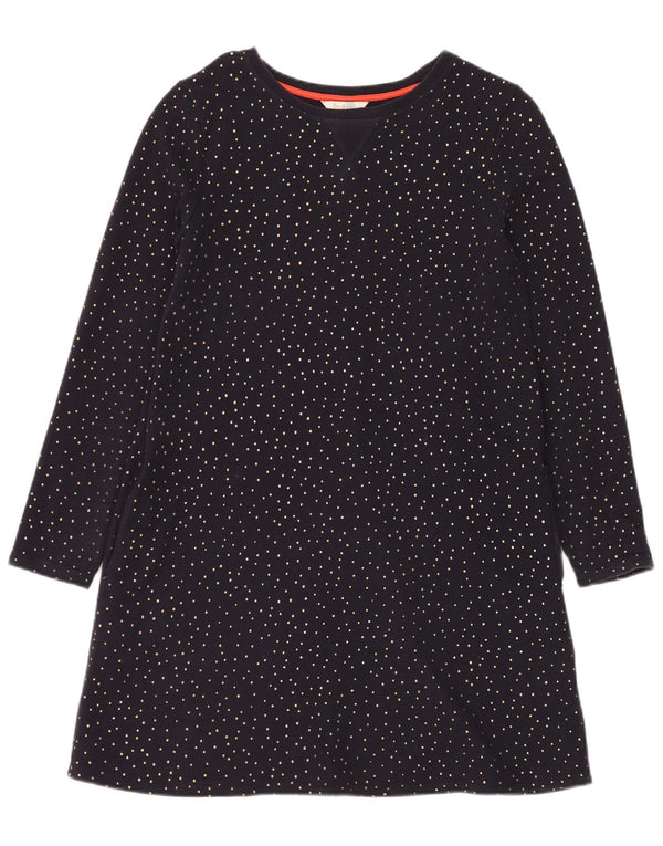 Boden Vestido estilo camiseta de manga larga para mujer UK 40 Mediano Azul marino con lunares