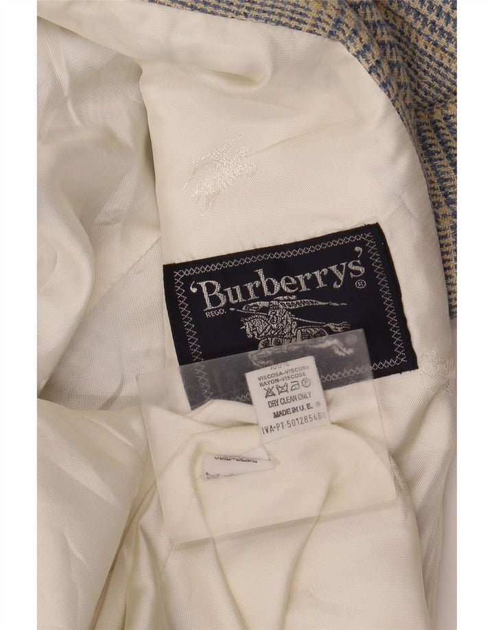 Burberrys Chaqueta tipo blazer de 3 botones para mujer Reino Unido 12 Pata de gallo azul medio