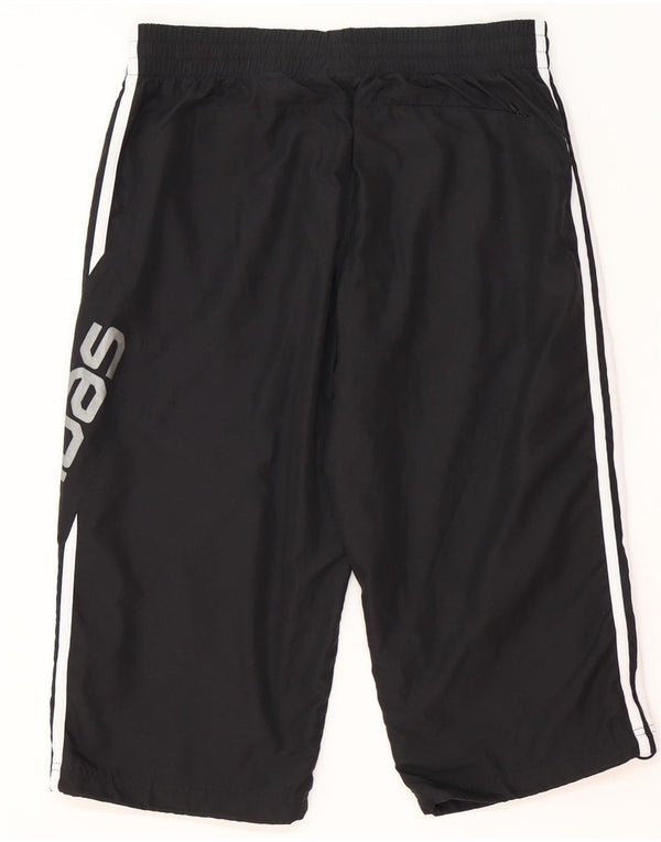 Adidas Bermudas gráficas para hombre, pantalones cortos deportivos, poliéster negro mediano