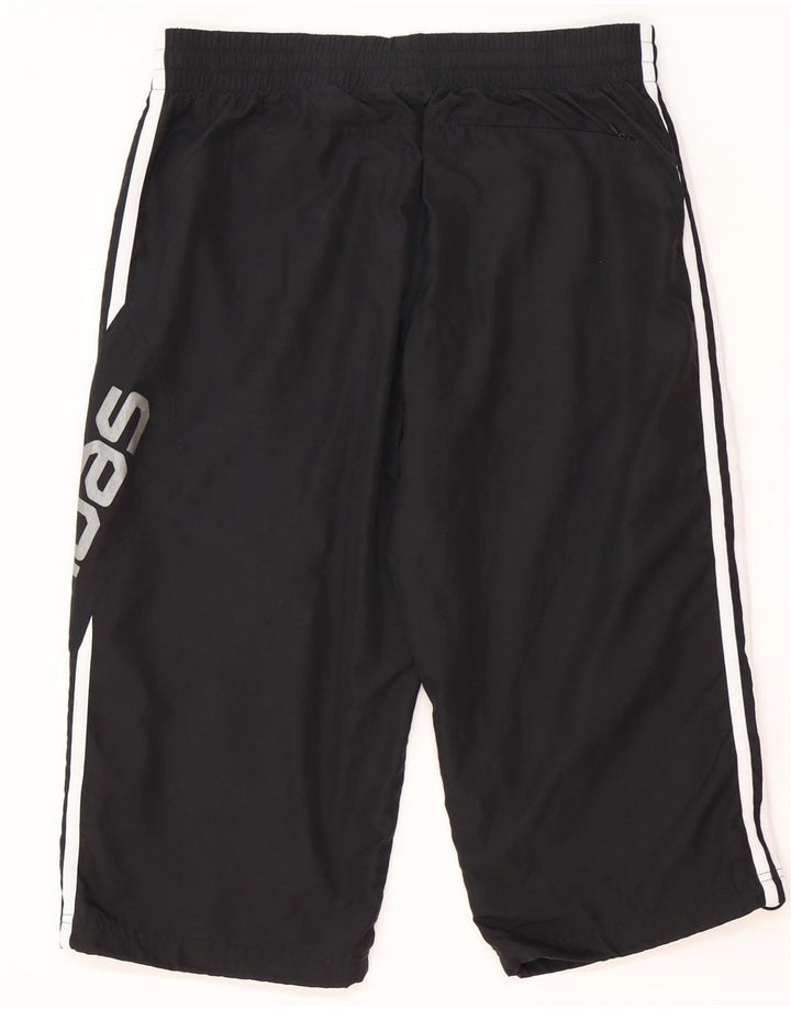 Adidas Bermudas gráficas para hombre, pantalones cortos deportivos, poliéster negro mediano