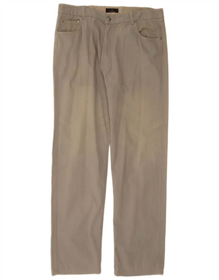 Zara Hombre Pantalones Casuales Rectos W38 L33 Gris