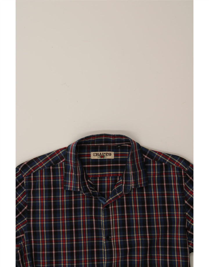 CHARRO Mens Shirt Medium Navy Blue Check Cotton Vintage Charro and Second-Hand Charro from Messina Hembry 