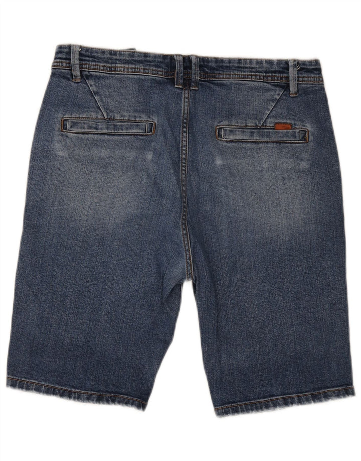 Zara Pantalones cortos de mezclilla para hombre EU 42 Large W32 Azul