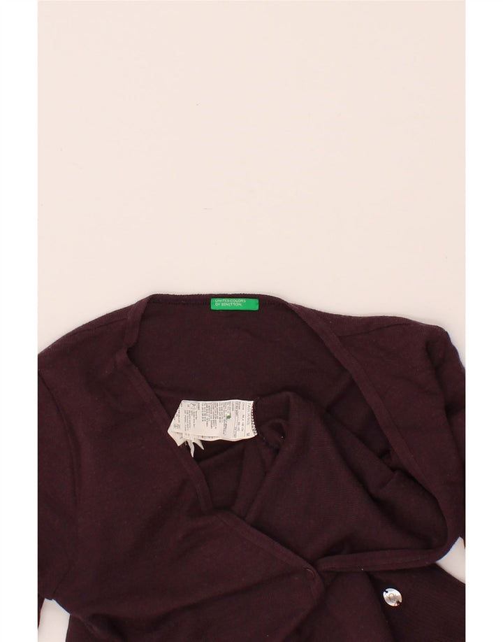 BENETTON Womens Cardigan Sweater UK 12 Medium Burgundy Wool Vintage Benetton and Second-Hand Benetton from Messina Hembry 