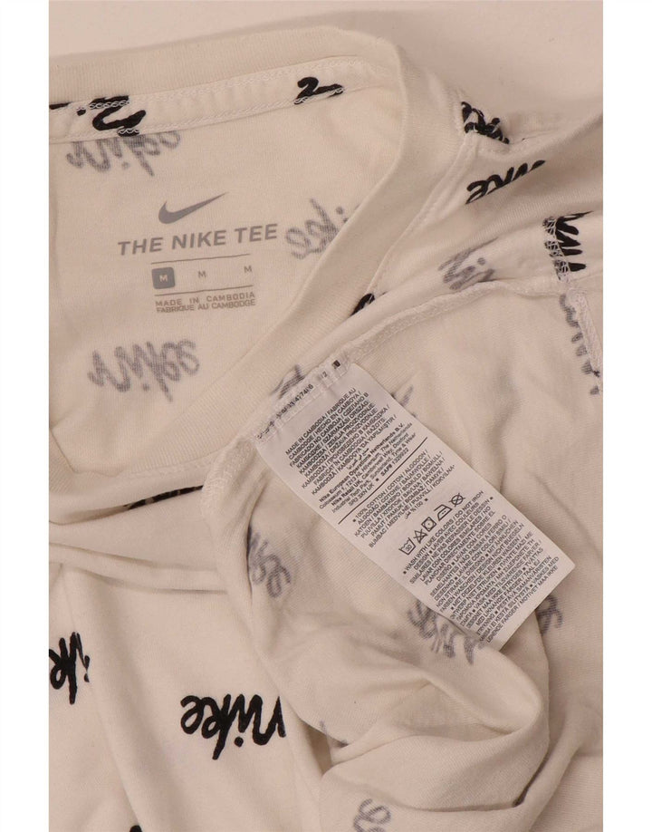 Nike Camiseta gráfica para hombre Top mediano de algodón blanco