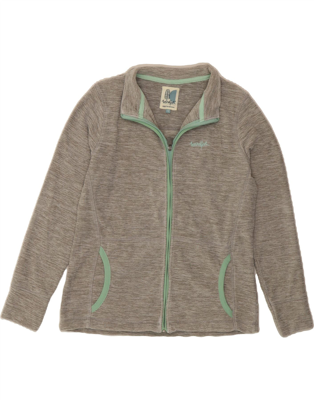 WEIRD FISH Womens Fleece Jacket UK 12 Medium Grey Flecked Vintage Weird Fish and Second-Hand Weird Fish from Messina Hembry 