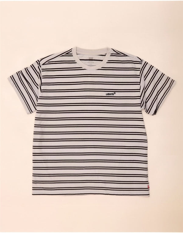 Levi's Hombre Vintage Fit Camiseta Top XL Algodón A Rayas Azul