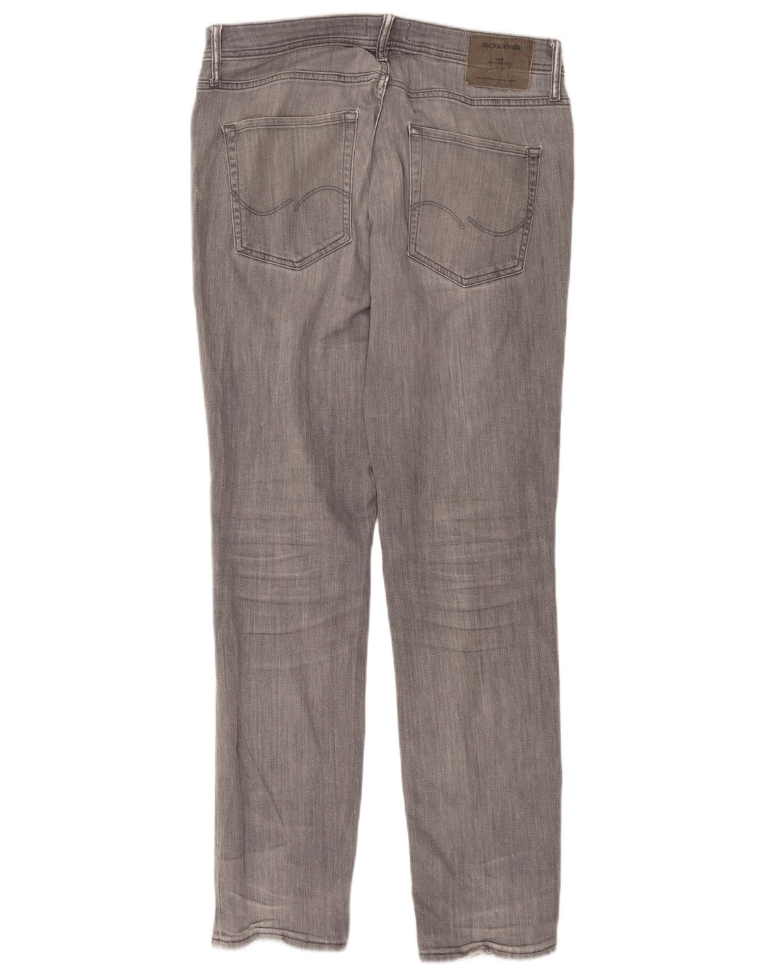 JACK & JONES Vaqueros rectos Tim Slim para hombre W33 L34 Algodón gris