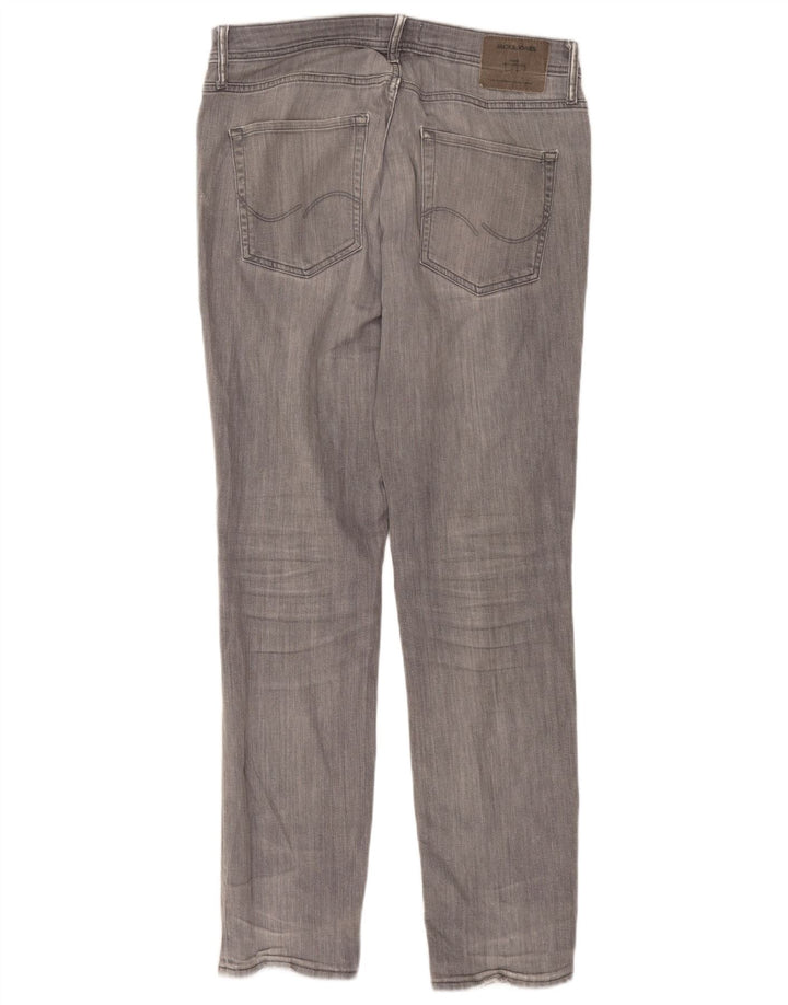 JACK & JONES Vaqueros rectos Tim Slim para hombre W33 L34 Algodón gris