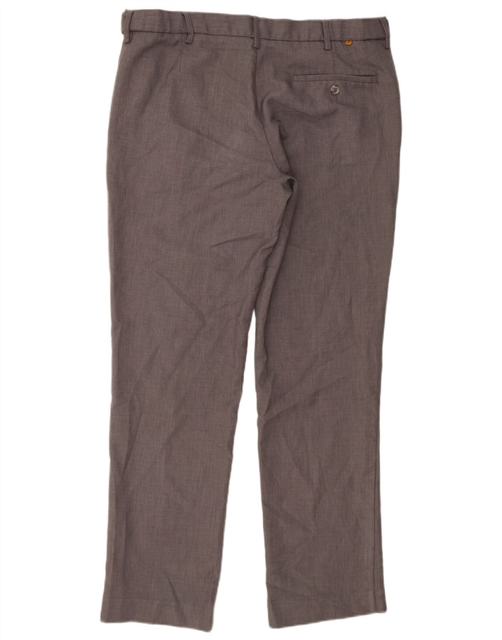 Farah Pantalón chino recto clásico para hombre W36 L31 Poliéster gris