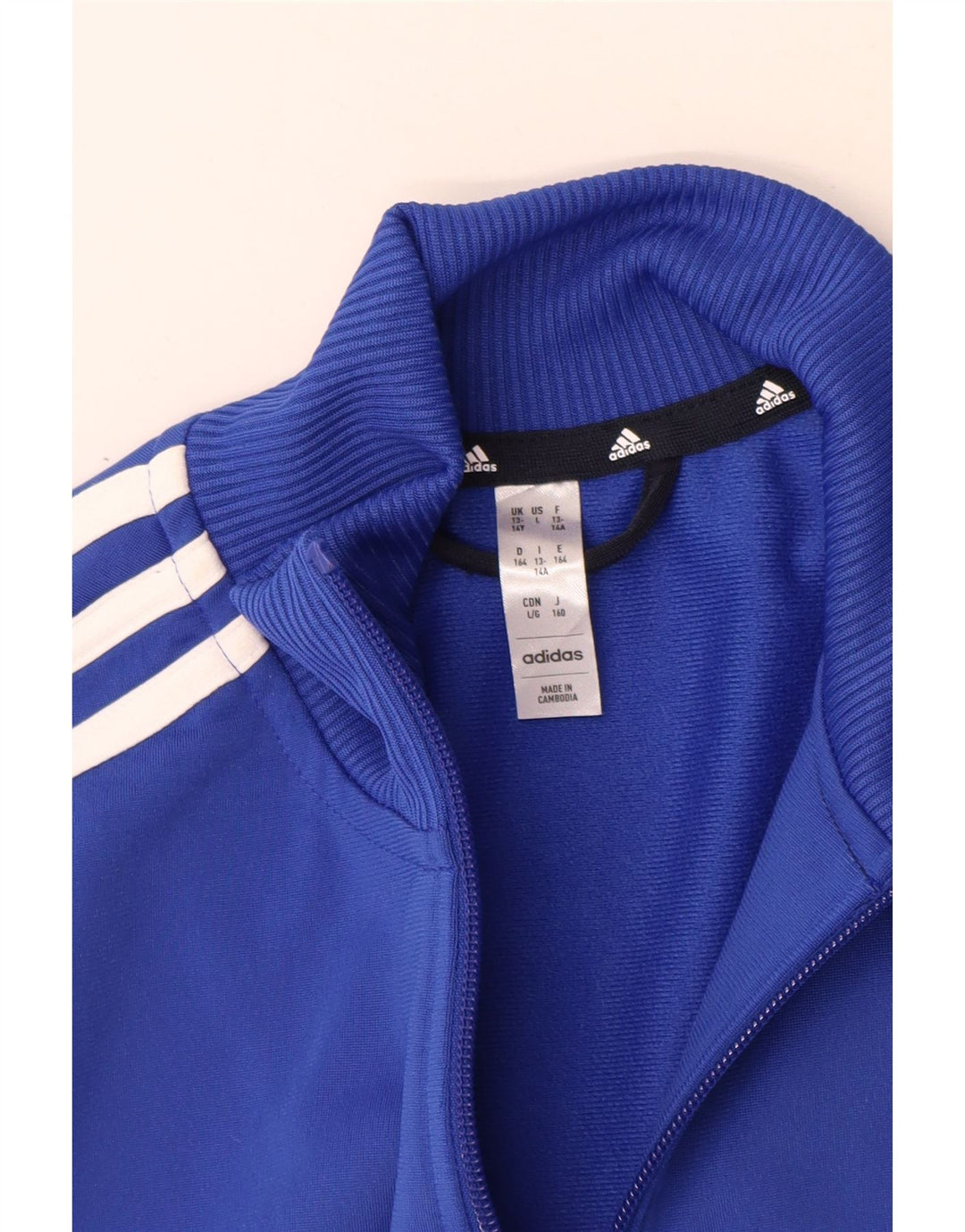 Adidas - Chaqueta de chándal para niño, 13-14 años, color azul, poliéster