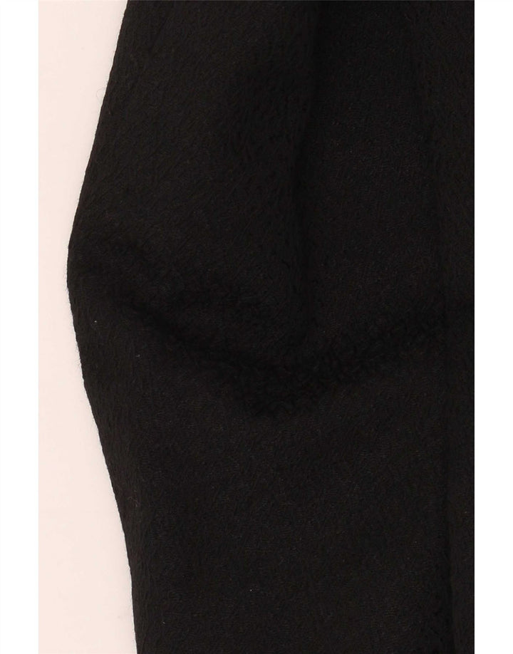 Vintage mujer doble pecho abrigo Reino Unido 14 medio negro