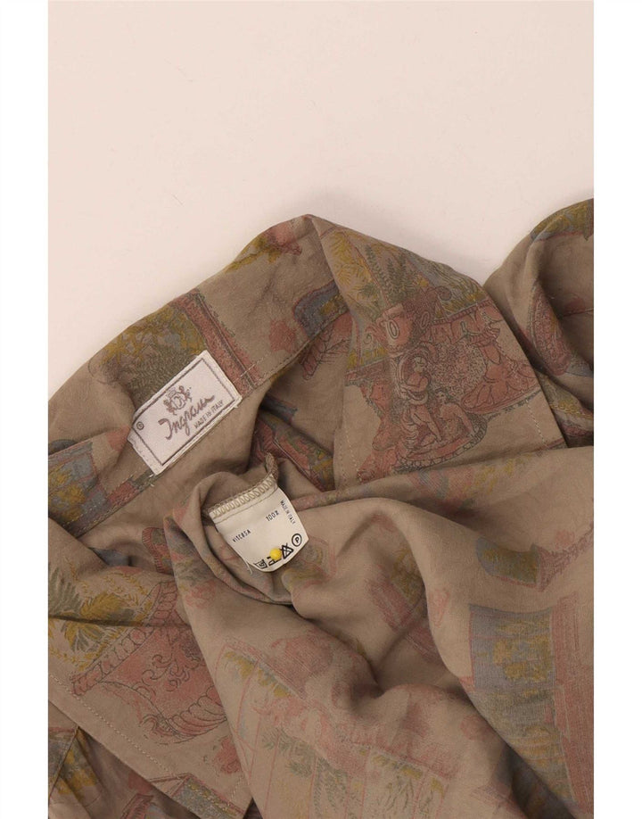 Ingram Hombre Camisa Gráfica De Manga Corta XL Viscosa Beige