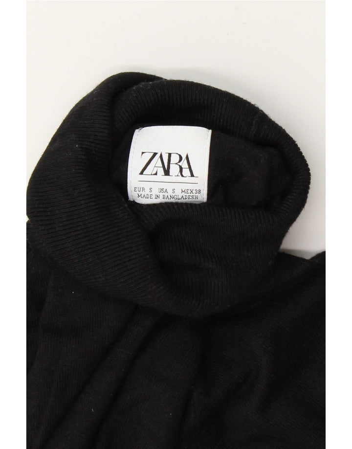 Zara Mujer Roll Neck Jumper Sweater UK 10 Small Negro