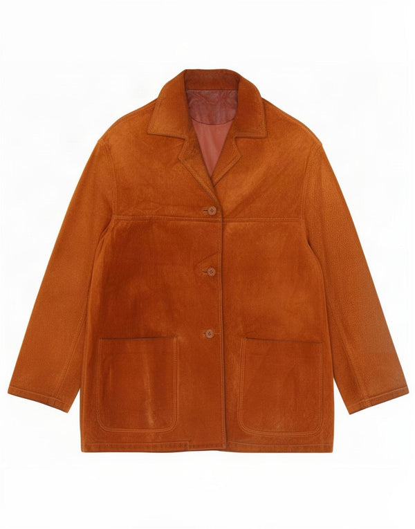 Conbipel Womens Oversized Suede Jacket IT 42 Medium Beige Leather