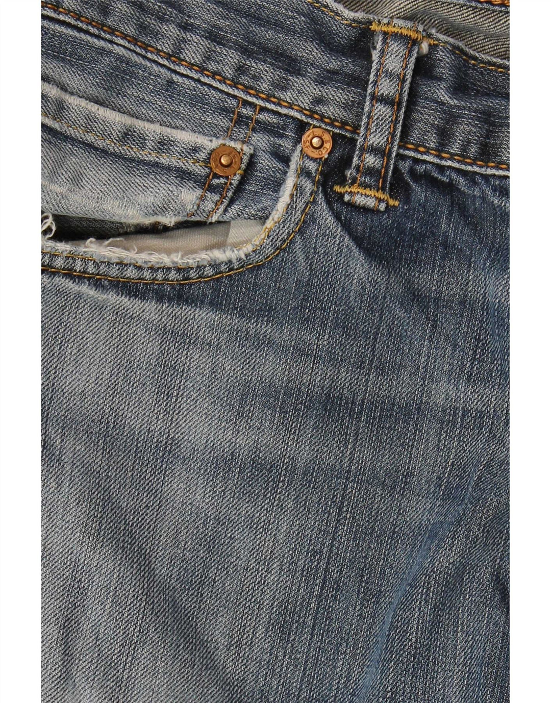 Levi's Jeans rectos desgastados 501 para hombre W33 L36 Algodón azul