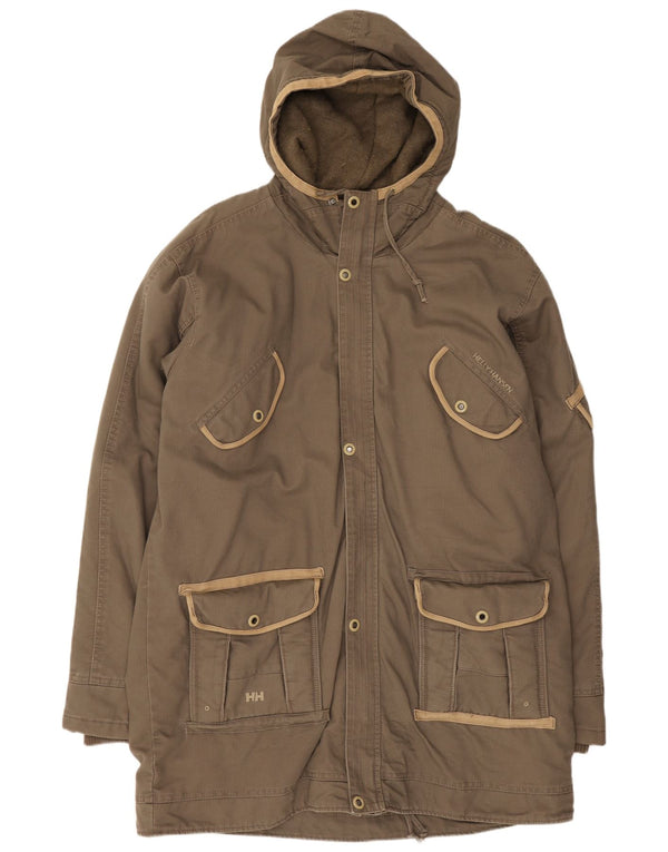Helly Hansen Parka con capucha para hombre UK 42 XL Algodón marrón