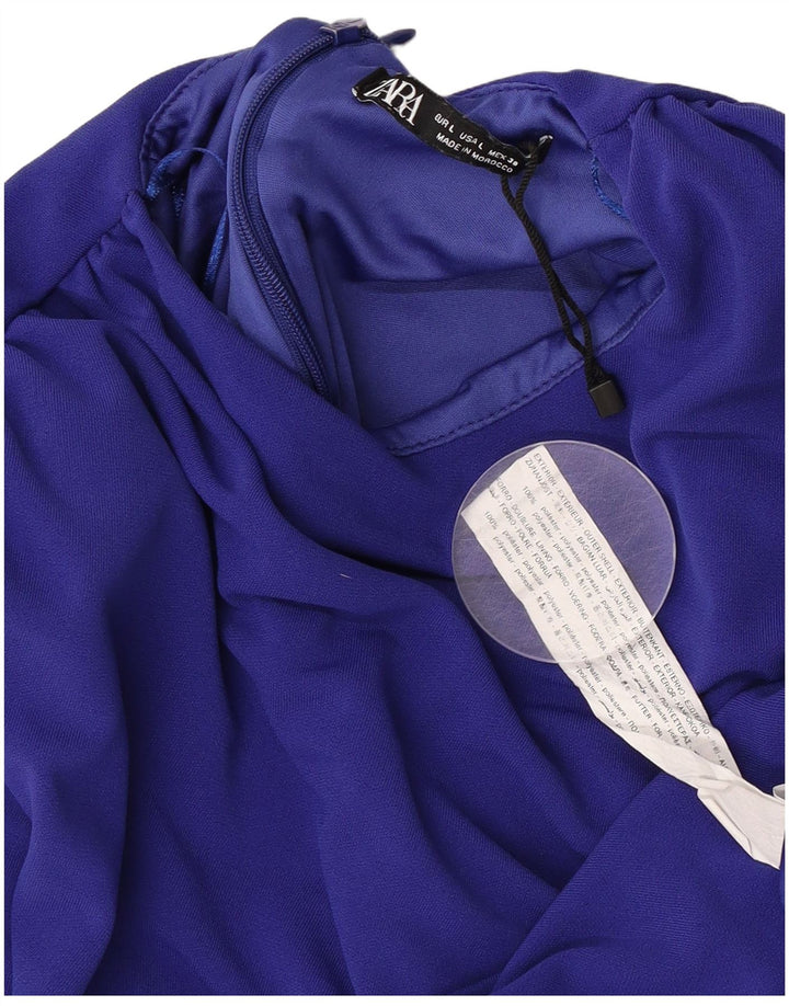Zara Body de Manga Larga para Mujer UK 44 Grande Poliéster Azul Marino