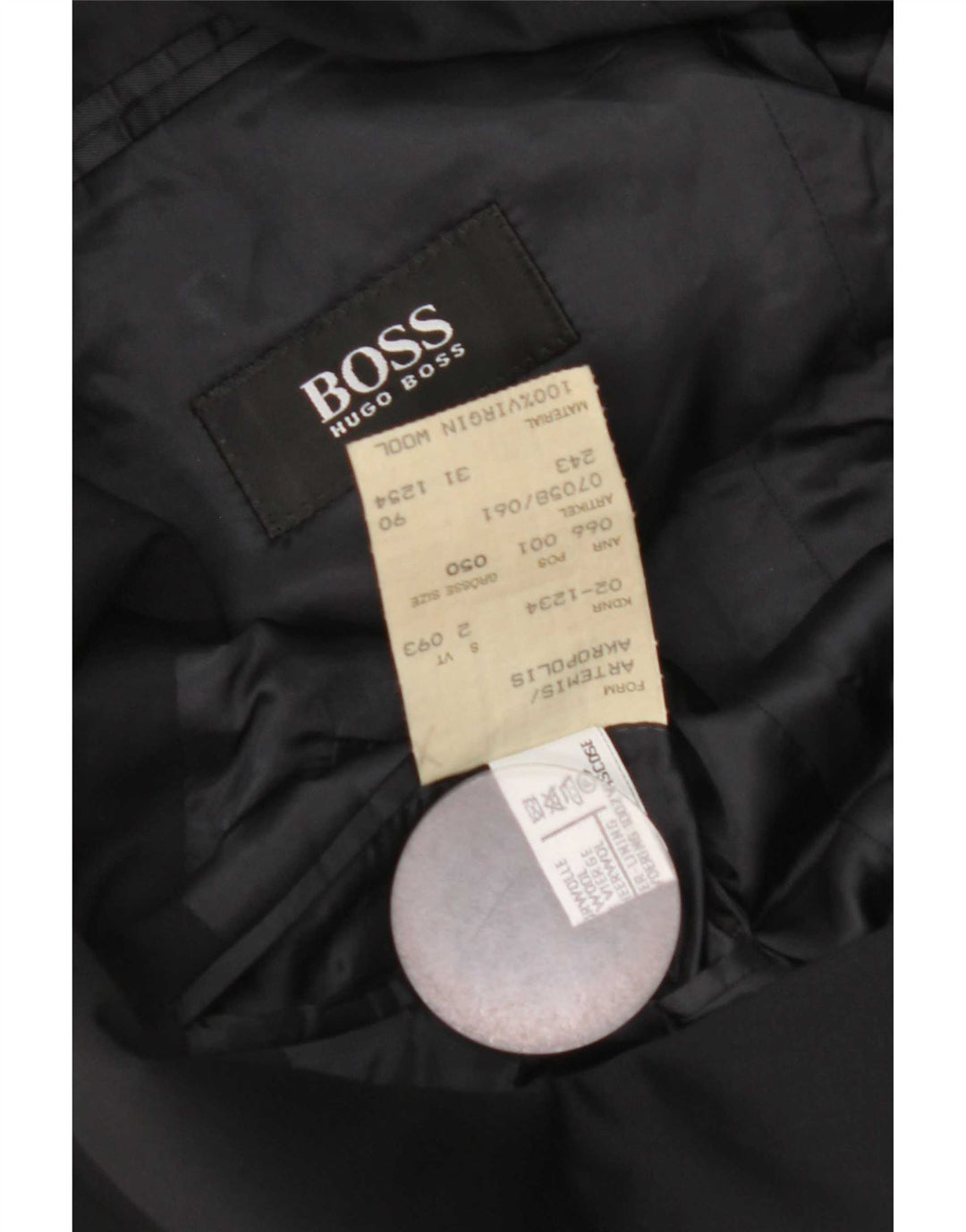 Hugo Boss Chaqueta tipo blazer de 3 botones para hombre EU 50 Grande Lana virgen azul marino