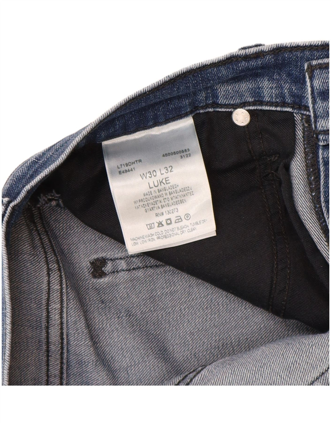 Vaqueros Lee Luke Slim para Hombre W30 L32 Algodón Azul