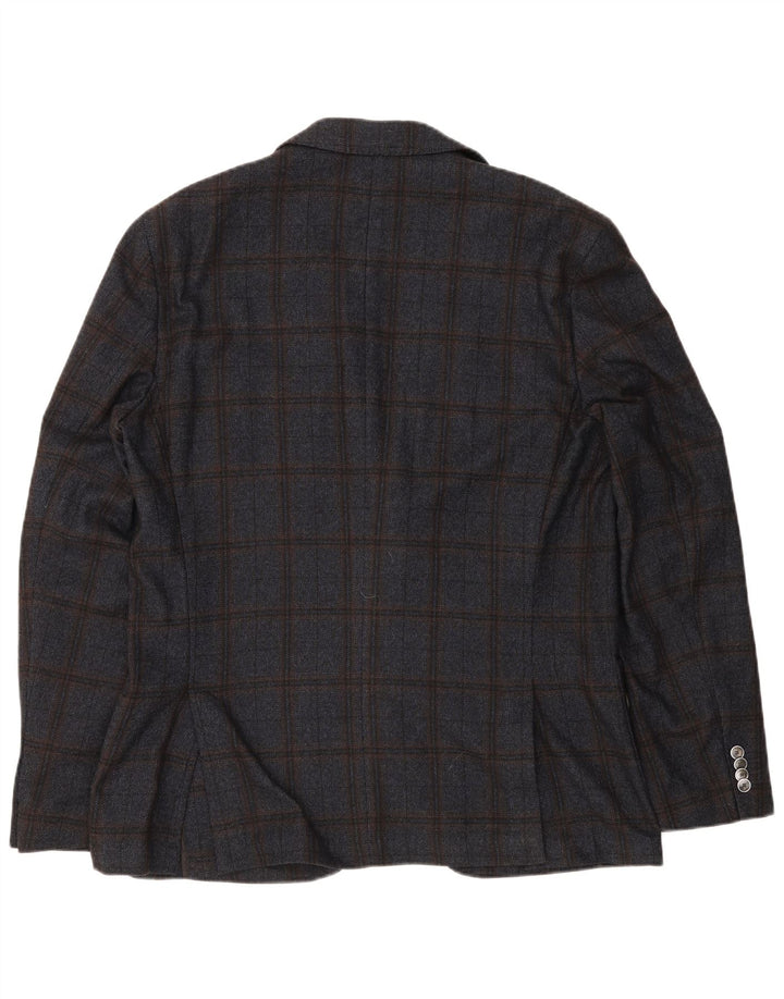 Hugo Boss Chaqueta tipo blazer de 2 botones para hombre EU 56 3XL Lana a cuadros azul marino
