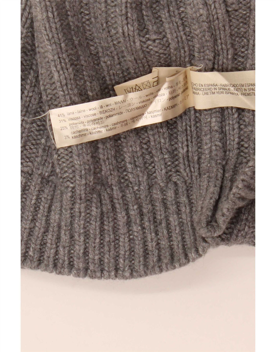 Massimo Dutti Jersey Corto con Cuello Alto para Mujer UK 10 Small Gris