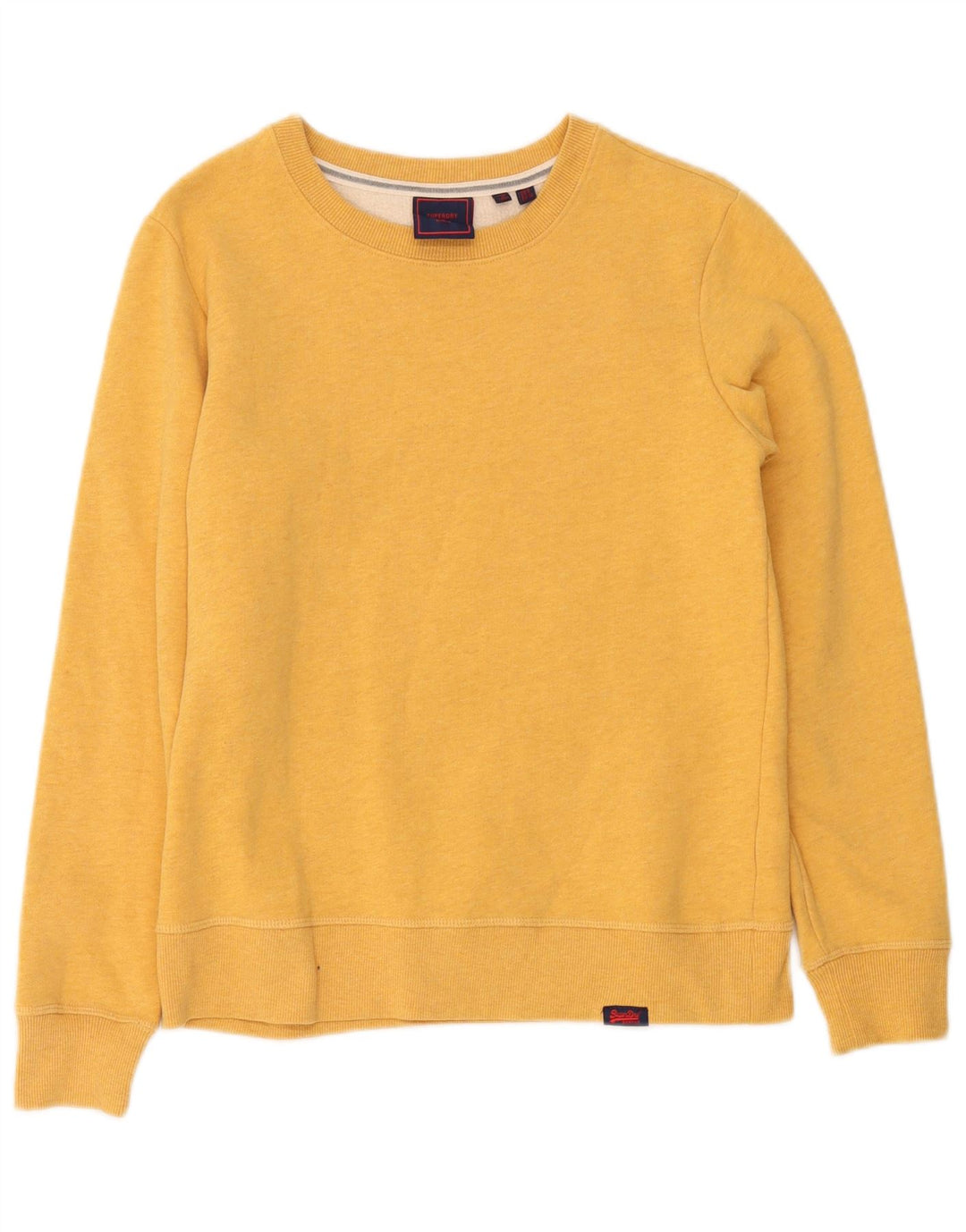 Superdry Sudadera extragrande para mujer, jersey, talla 8, algodón amarillo pequeño