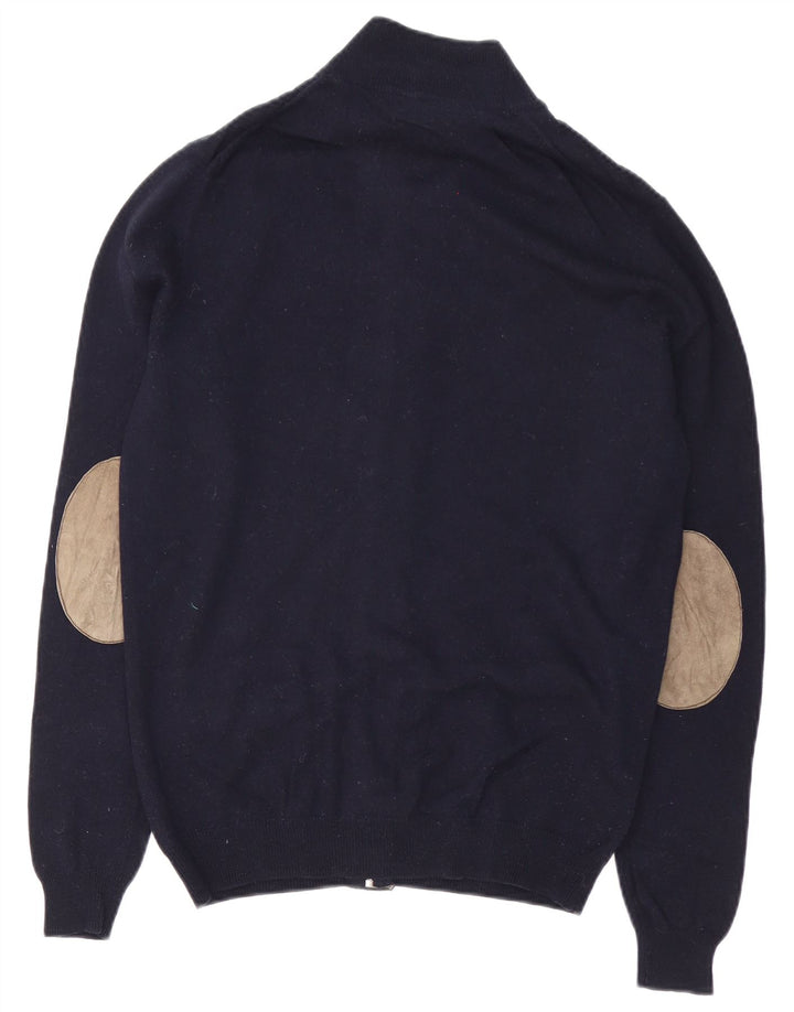 Massimo Dutti Hombre Cárdigan Sweater Medio Azul Marino