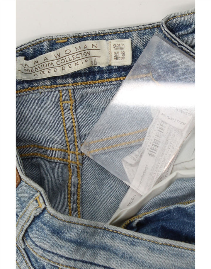 Zara Mujer Denim Hot Pants EU 40 Medium W30 Algodón Azul