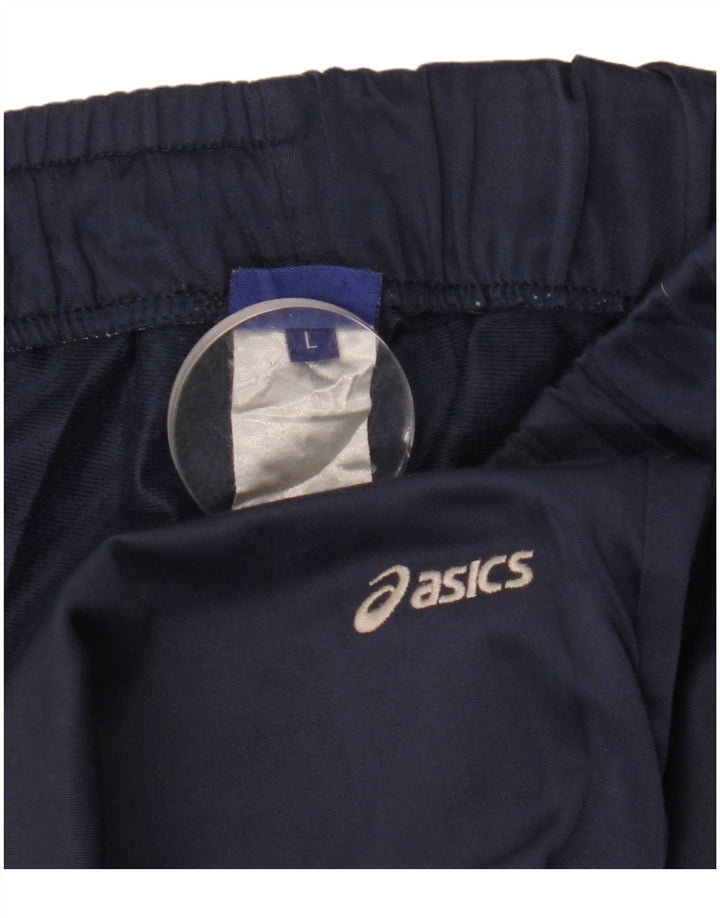ASICS Pantalones de chándal para hombre grande azul marino