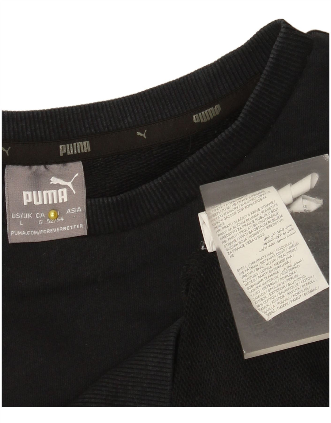 Puma Sudadera Gráfica para Hombre Jersey Grande De Algodón Negro