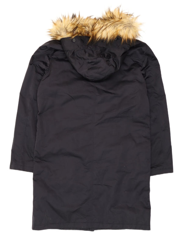 Zara - Parka con capucha para hombre, talla 40, poliéster negro grande