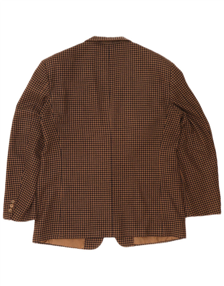Corneliani Chaqueta tipo blazer de 2 botones para hombre IT 56 3XL Pata de gallo marrón