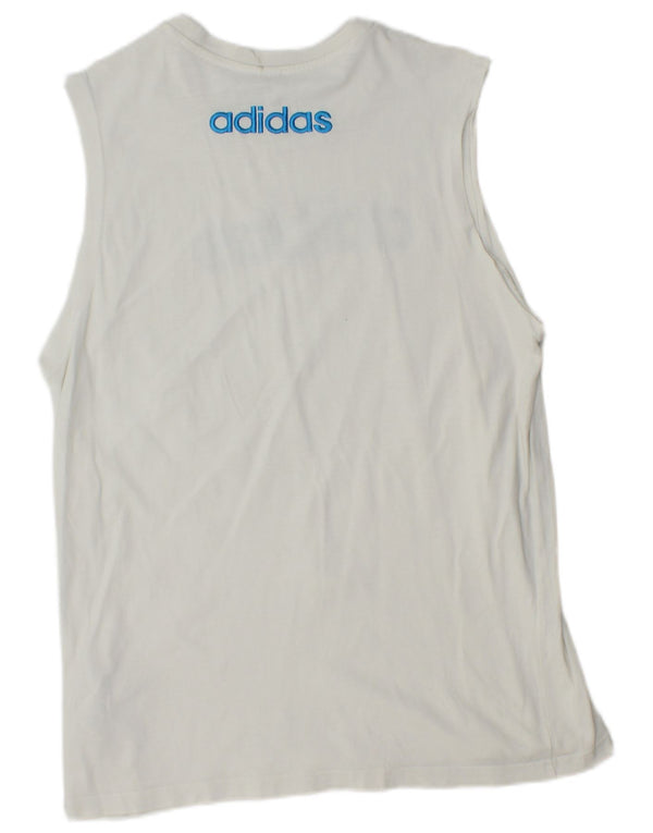 Adidas Hombre Graphic Vest Top Medio Algodón Blanco