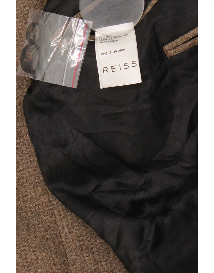 Chaqueta tipo blazer de 4 botones para hombre Reiss UK 40 Large Lana marrón