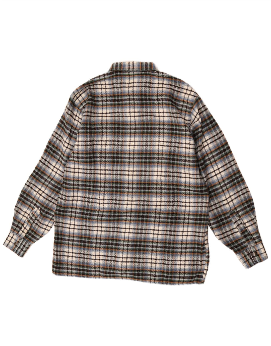 Camisa vintage para hombre sobrecamisa grande de lana a cuadros multicolor