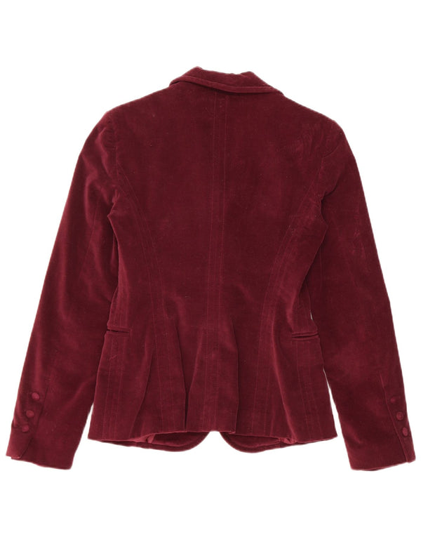 Blugirl Blumarine Chaqueta tipo blazer con 1 botón para mujer IT 42 Medium Borgoña