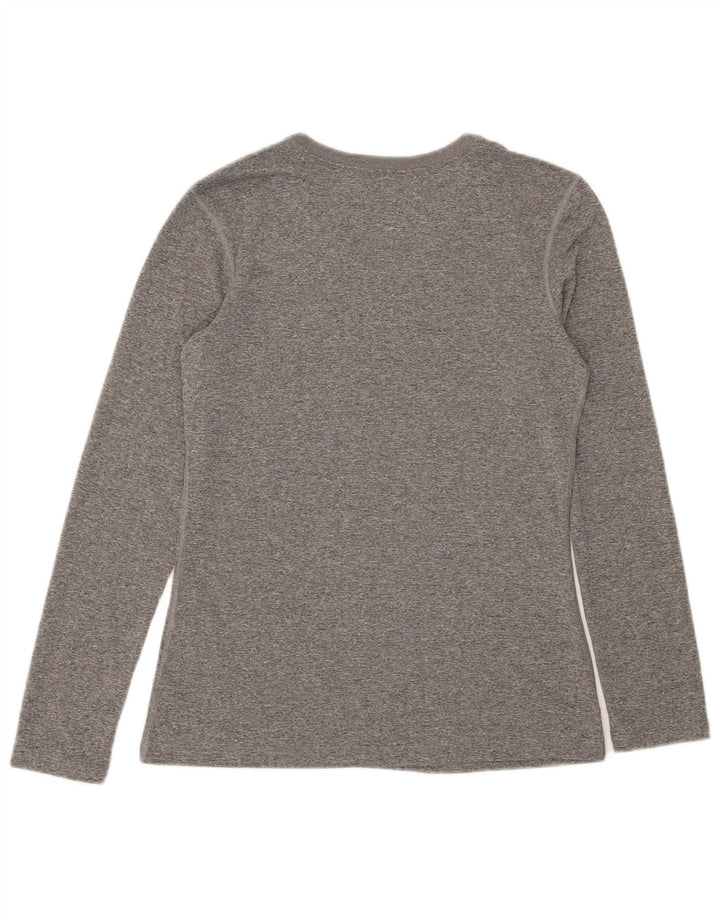 NIKE Mujer Dri Fit Top Manga Larga UK 10 Pequeño Poliéster Moteado Gris