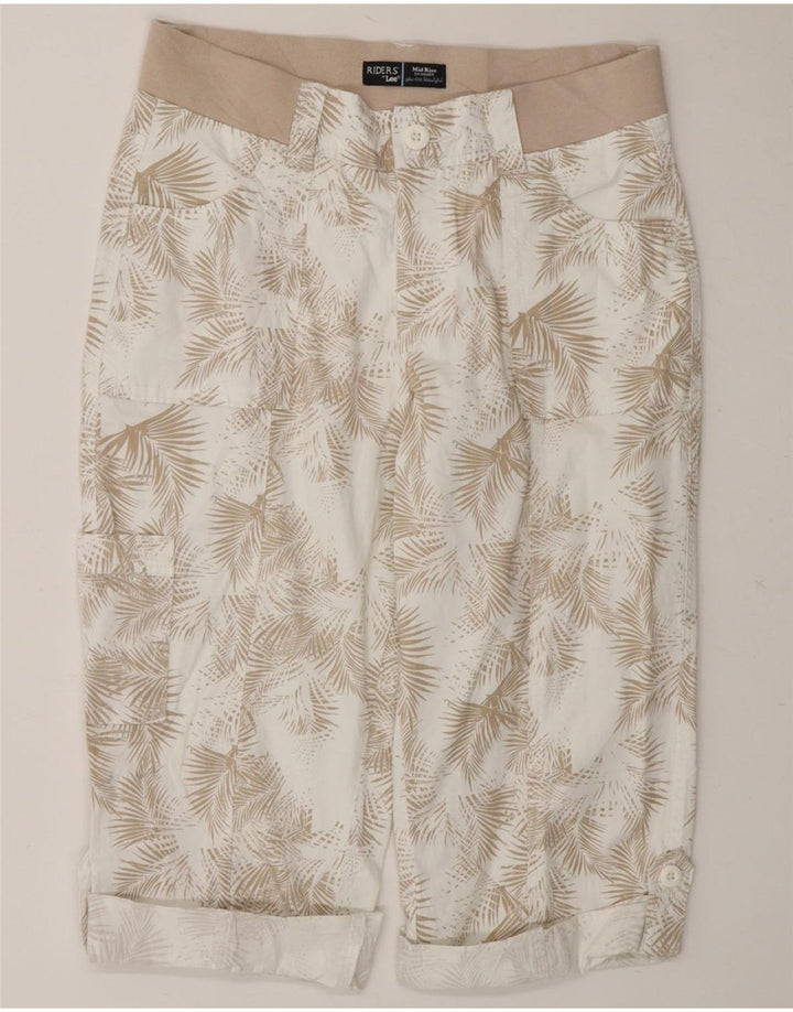 LEE Womens Riders Mid Rise Bermuda Shorts US 8 Medium W32 White Floral Vintage Lee and Second-Hand Lee from Messina Hembry 