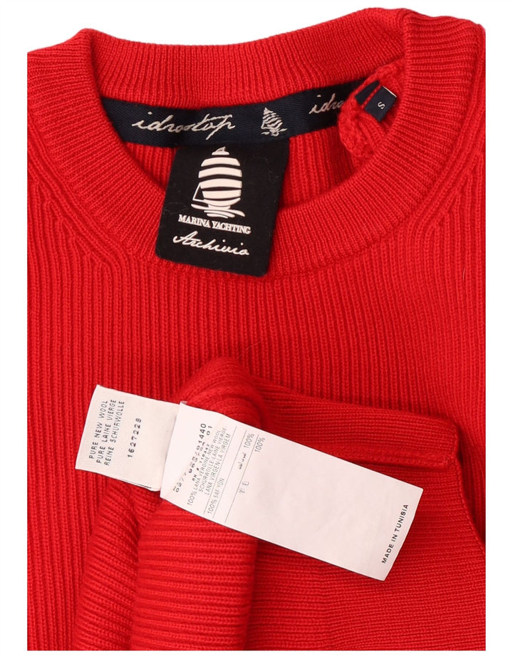 Marina Yachting Jersey Hombre Cuello Redondo Lana Virgen Rojo Pequeño