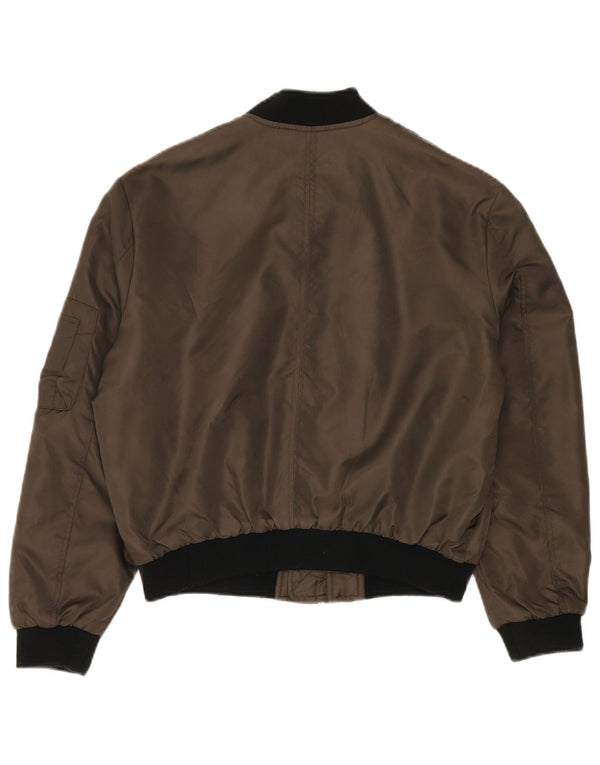 ZARA Womens Oversized Bomber Jacket UK 14 Medium Khaki Colourblock