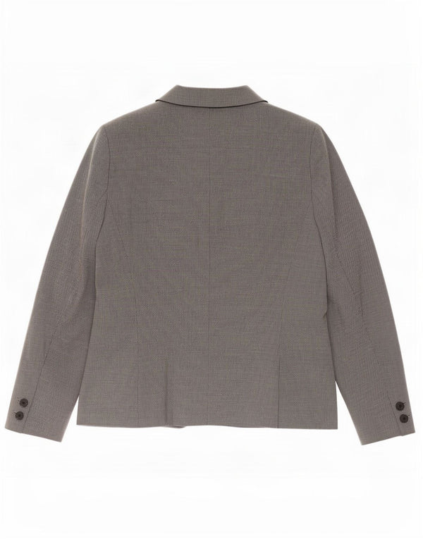 Zara Chaqueta Blazer De 1 Botón Para Mujer EU 42 Poliéster De Pata De Gallo Gris Grande