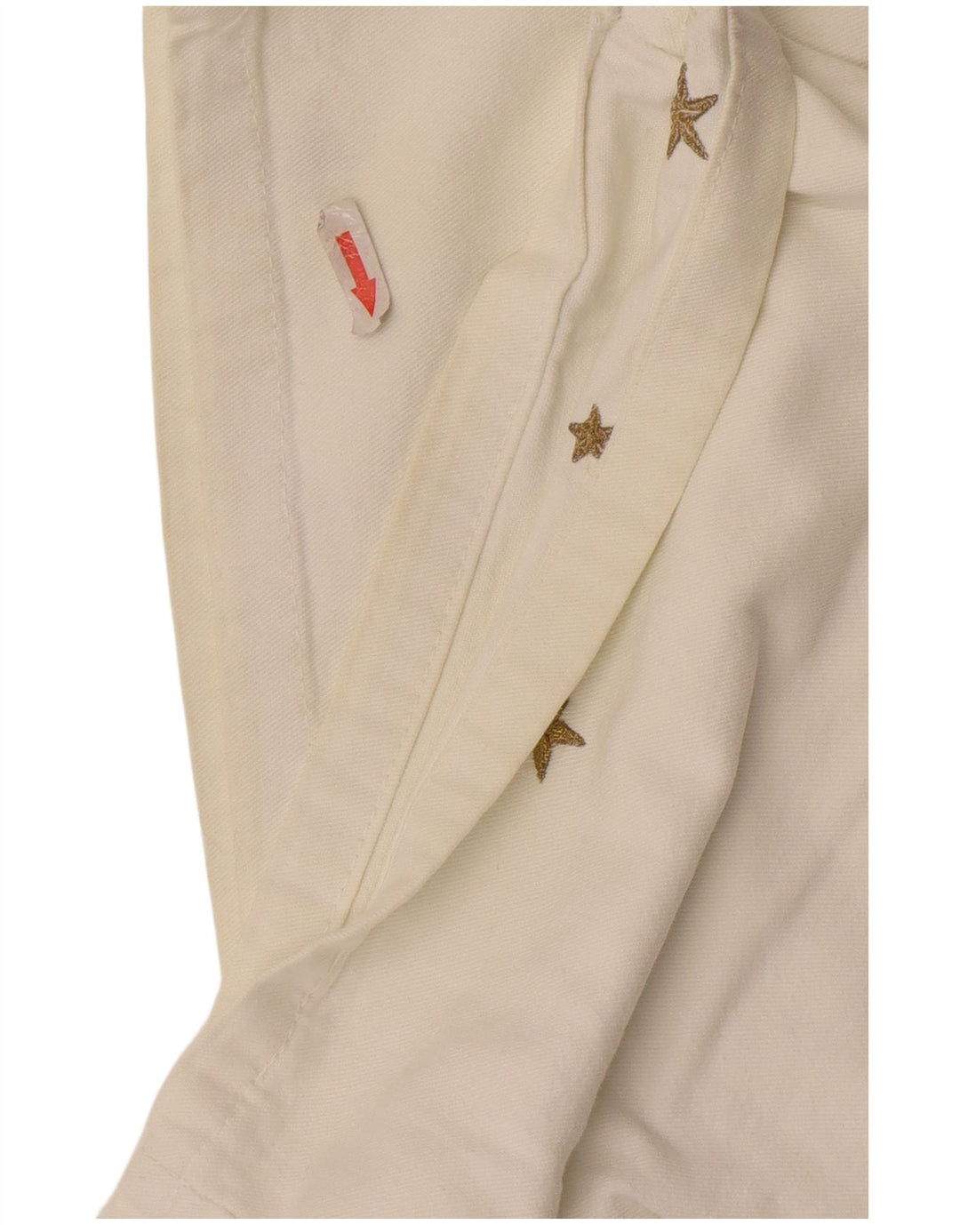 Vintage mujer pantalones cortos de mezclilla IT 42 Medio W30 Algodón Geométrico Blanco