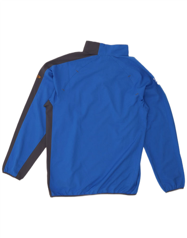 PUMA Top de chándal con estampado gráfico y cremallera en el cuello para hombre, color azul pequeño