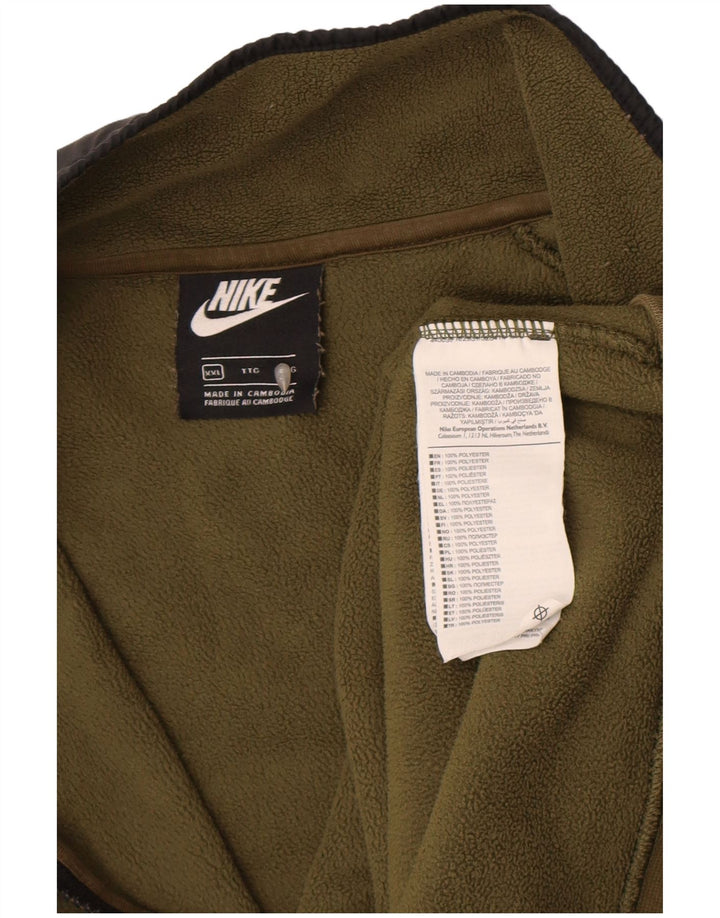 Nike - Jersey de forro polar con cremallera para hombre, talla 2XL, color caqui, poliéster